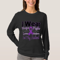 I Wear Purple Collage Husband - Pancreatic Cancer T-Shirt