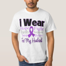 I Wear Purple Collage Husband - Pancreatic Cancer T-Shirt