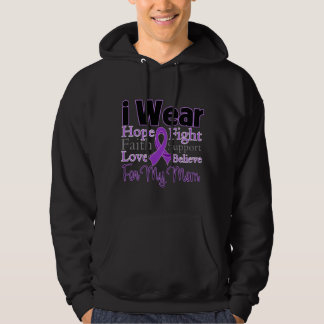I Wear Purple Collage Mom - Pancreatic Cancer Hoodie