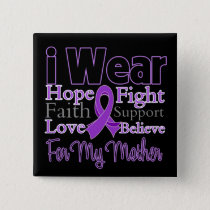 I Wear Purple Collage Mother - Pancreatic Cancer Pinback Button
