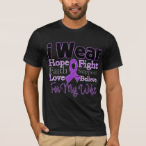 I Wear Purple Collage Wife - Pancreatic Cancer T-Shirt
