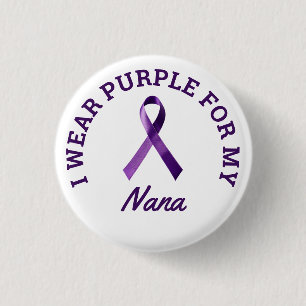 I Wear Purple Customizable Alzheimer's Awareness Button