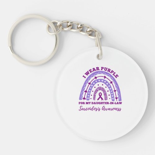 I Wear Purple Daughter In Law Sarcoidosis Keychain