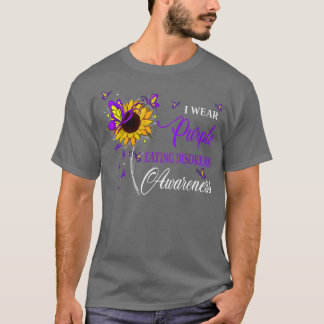 I Wear Purple Eating disorders Awareness Sunflower T-Shirt