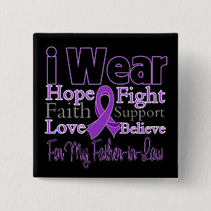 I Wear Purple Father-in-Law - Pancreatic Cancer Pinback Button
