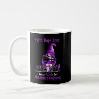 I Wear Purple For Alzheimer Awareness Gnome Faith  Coffee Mug