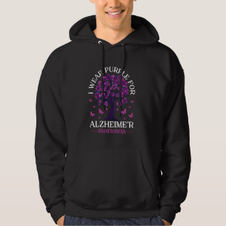 I Wear Purple For Alzheimer's Awareness Support Sq Hoodie