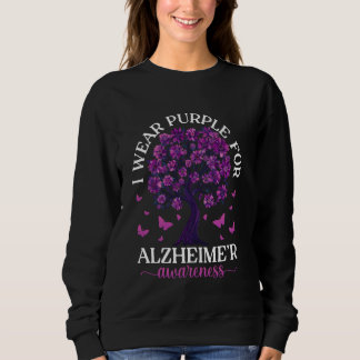 I Wear Purple For Alzheimer's Awareness Support Sq Sweatshirt