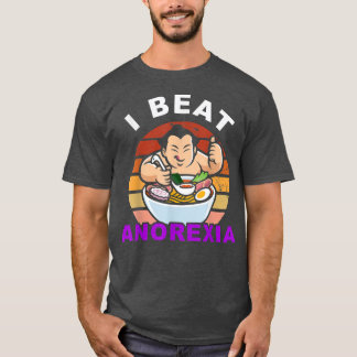 I Wear Purple For Anorexia Awareness I Beat It Sum T-Shirt