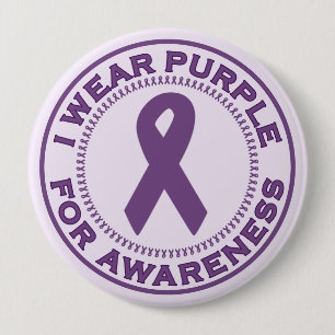 I Wear Purple For Awareness Pinback Button