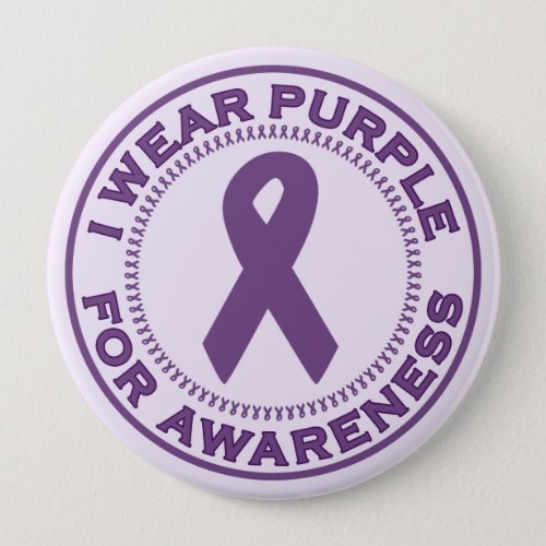 I Wear Purple For Awareness Pinback Button