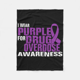 I Wear Purple For Drug Overdose Awareness Tee2 Fleece Blanket