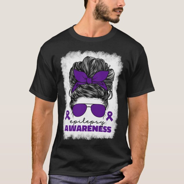 I Wear Purple For Epilepsy Awareness Month Day For T-Shirt (Front)