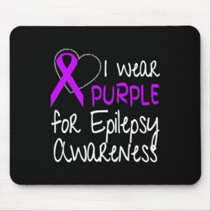I Wear Purple For Epilepsy Awareness Ribbon  Mouse Pad