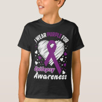 I Wear Purple For Epilepsy Awareness  T-Shirt