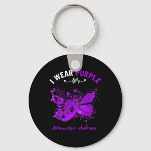 I Wear Purple For Fibromyalgia Awareness 1  Keychain