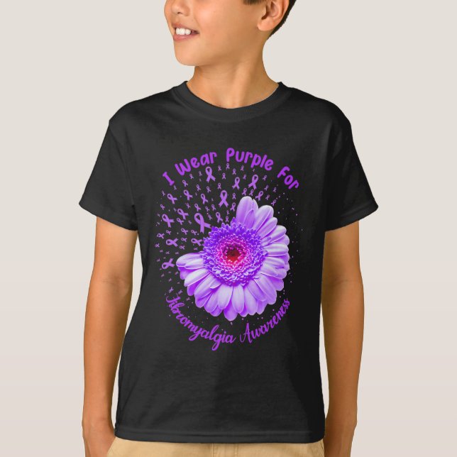 I Wear Purple For Fibromyalgia Awareness Survivor  T-Shirt (Front)