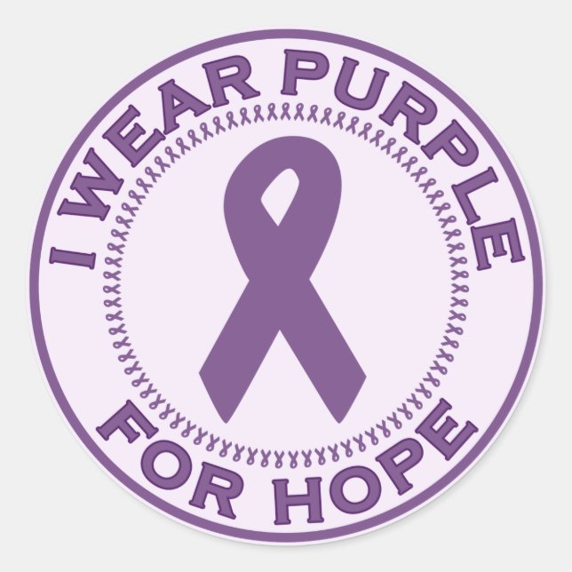 I Wear Purple For Hope Classic Round Sticker (Front)