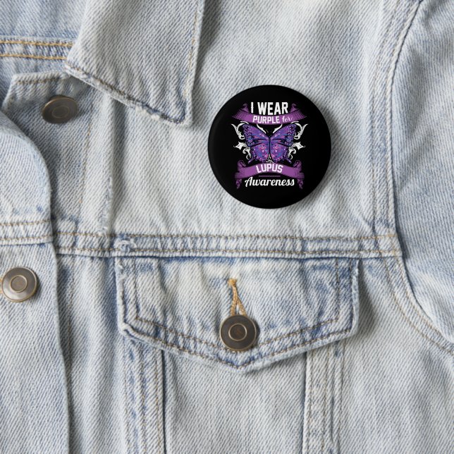 I wear Purple for Lupus Awareness Button (In Situ)