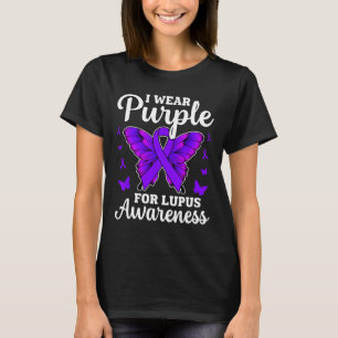 I Wear Purple For Lupus Awareness Month Butterfly  T-Shirt