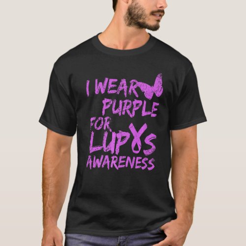 I Wear Purple For Lupus Awareness Ribbon T_Shirt