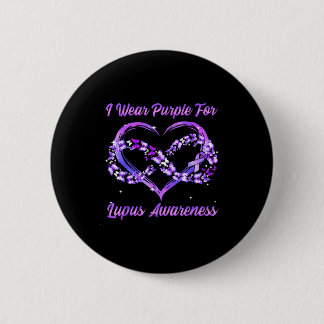 I wear purple for lupus awareness warrior fighter button
