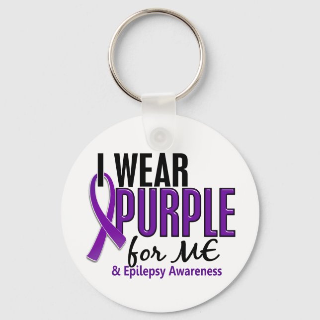 I Wear Purple For ME 10 Epilepsy Keychain (Front)