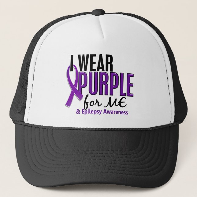 I Wear Purple For ME 10 Epilepsy Trucker Hat (Front)