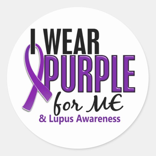 I Wear Purple For ME 10 Lupus Classic Round Sticker