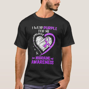 I wear purple for Me Migraine Awareness Purple Rib T-Shirt