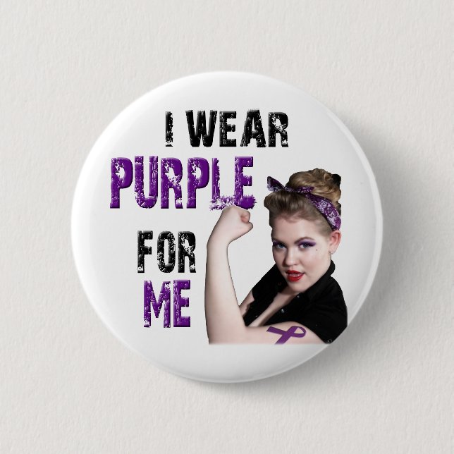I wear Purple for ME Pinback Button (Front)