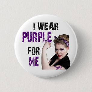 I wear Purple for ME Pinback Button