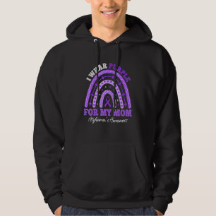 I Wear Purple For Mom Alzheimer's Awareness Rainbo Hoodie