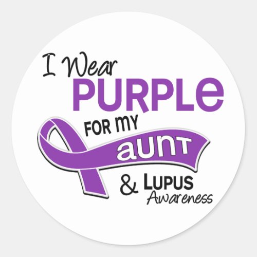 I Wear Purple For My Aunt 42 Lupus Classic Round Sticker