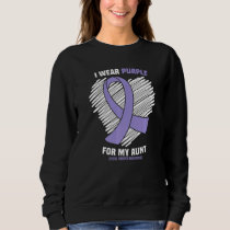 I Wear Purple For My Aunt Cystic Fibrosis Awarenes Sweatshirt