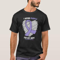 I Wear Purple For My Aunt Cystic Fibrosis Awarenes T-Shirt