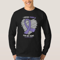 I Wear Purple For My Aunt Cystic Fibrosis Awarenes T-Shirt