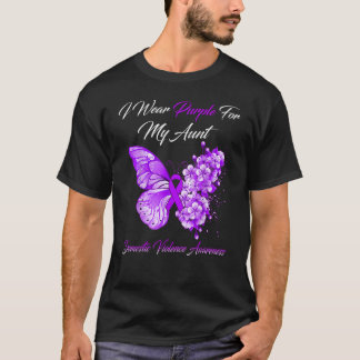 I Wear Purple For My Aunt Domestic Violence Awaren T-Shirt