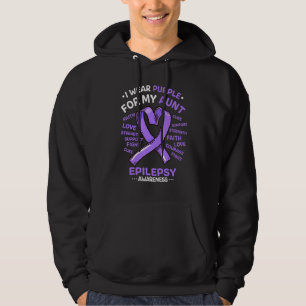 I Wear Purple For My Aunt Epilepsy Awareness Ribbo Hoodie