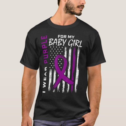 I Wear Purple For My Baby Girl Epilepsy Awareness  T_Shirt