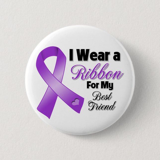 I Wear Purple For My Best Friend Button (Front)