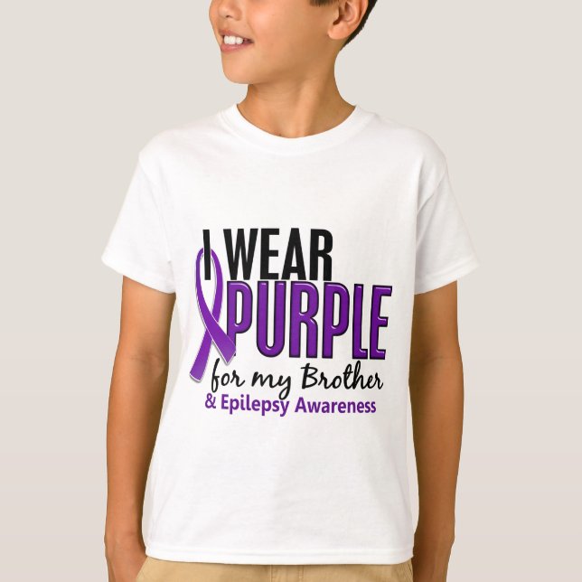 I Wear Purple For My Brother 10 Epilepsy T-Shirt (Front)
