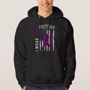 I Wear Purple For My Brother Epilepsy Awareness Fl Hoodie