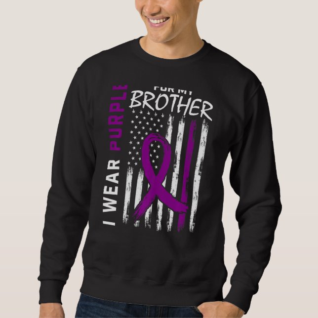 I Wear Purple For My Brother Epilepsy Awareness Fl Sweatshirt (Front)