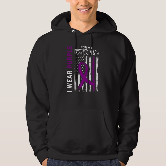 I Wear Purple For My Brother In Law Epilepsy Aware Hoodie (Front)