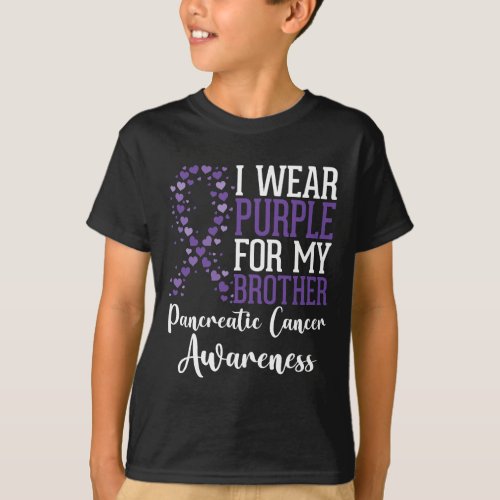 I wear Purple for my Brother Pancreatic Cancer Awa T_Shirt
