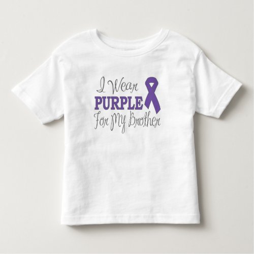 I Wear Purple For My Brother Purple Ribbon Toddler T_shirt