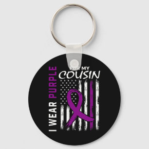I Wear Purple For My Cousin Epilepsy Awareness Ame Keychain