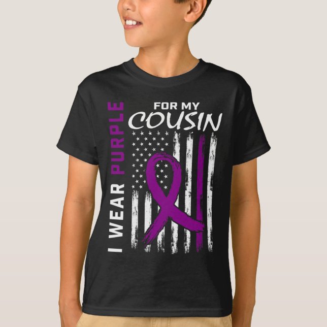 I Wear Purple For My Cousin Epilepsy Awareness Ame T-Shirt (Front)