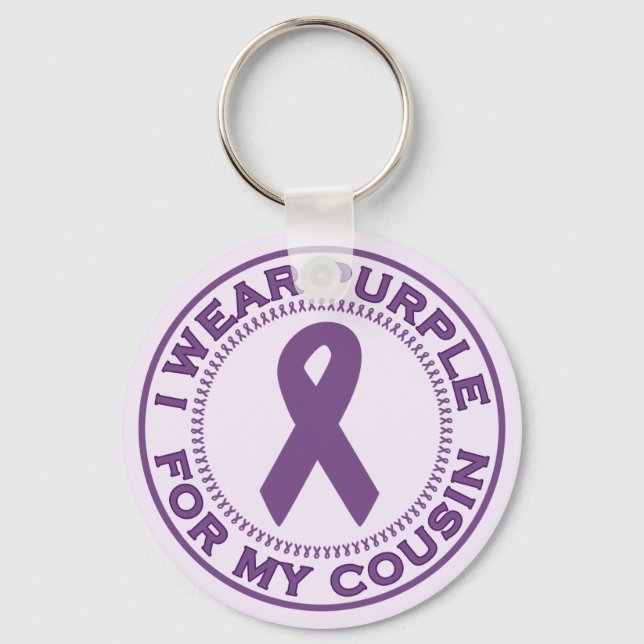 I Wear Purple For My Cousin Keychain (Front)